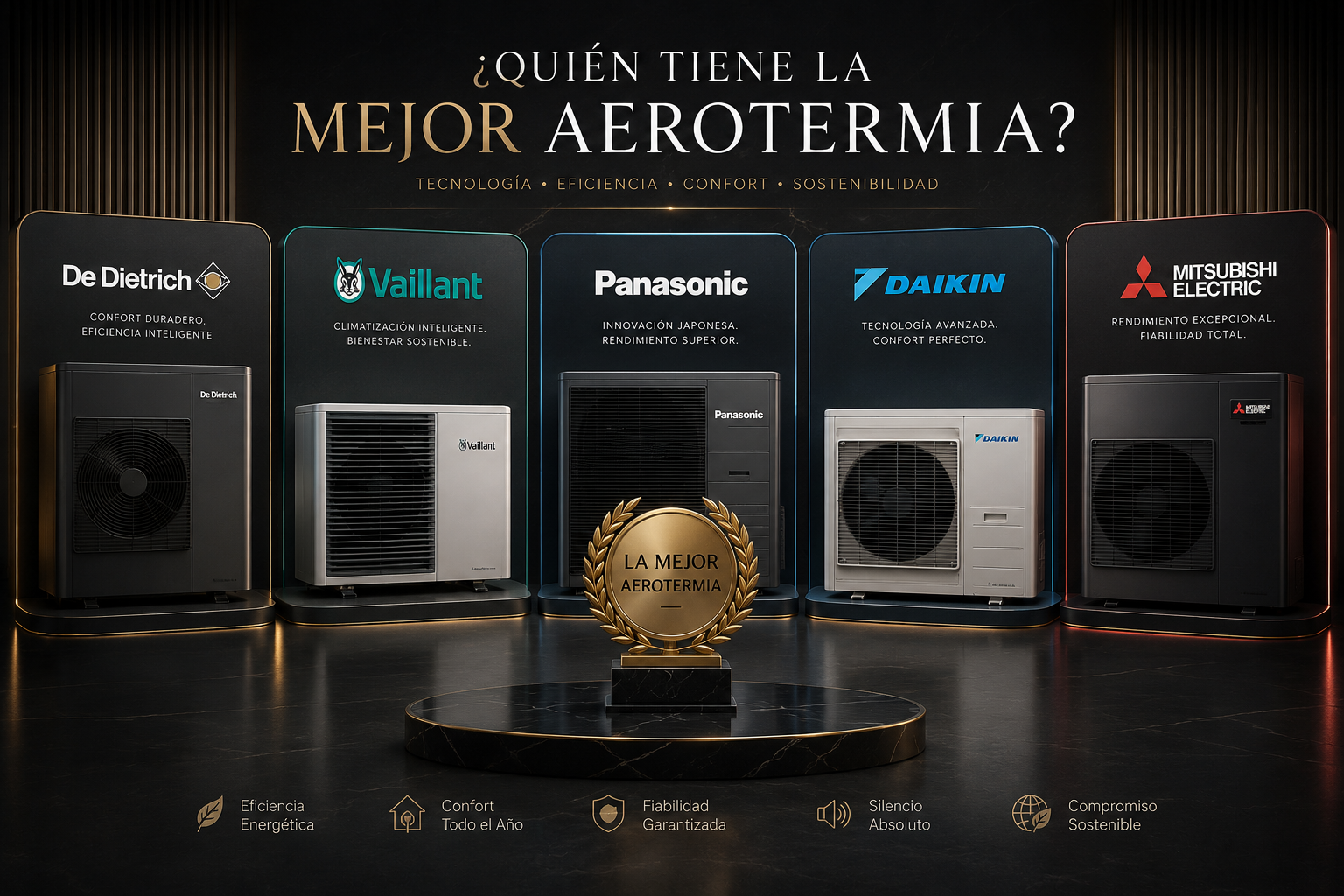 Comparativa marques aerotèrmia: De Dietrich, Vaillant, Panasonic, Daikin, Mitsubishi Electric